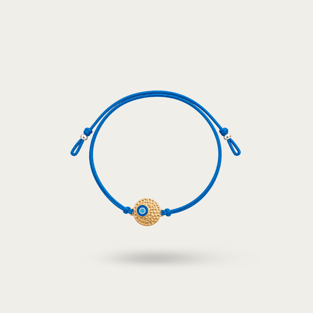 Blisse Allure Sterling Silver Nazar Rakhi in Hammered Gold disc