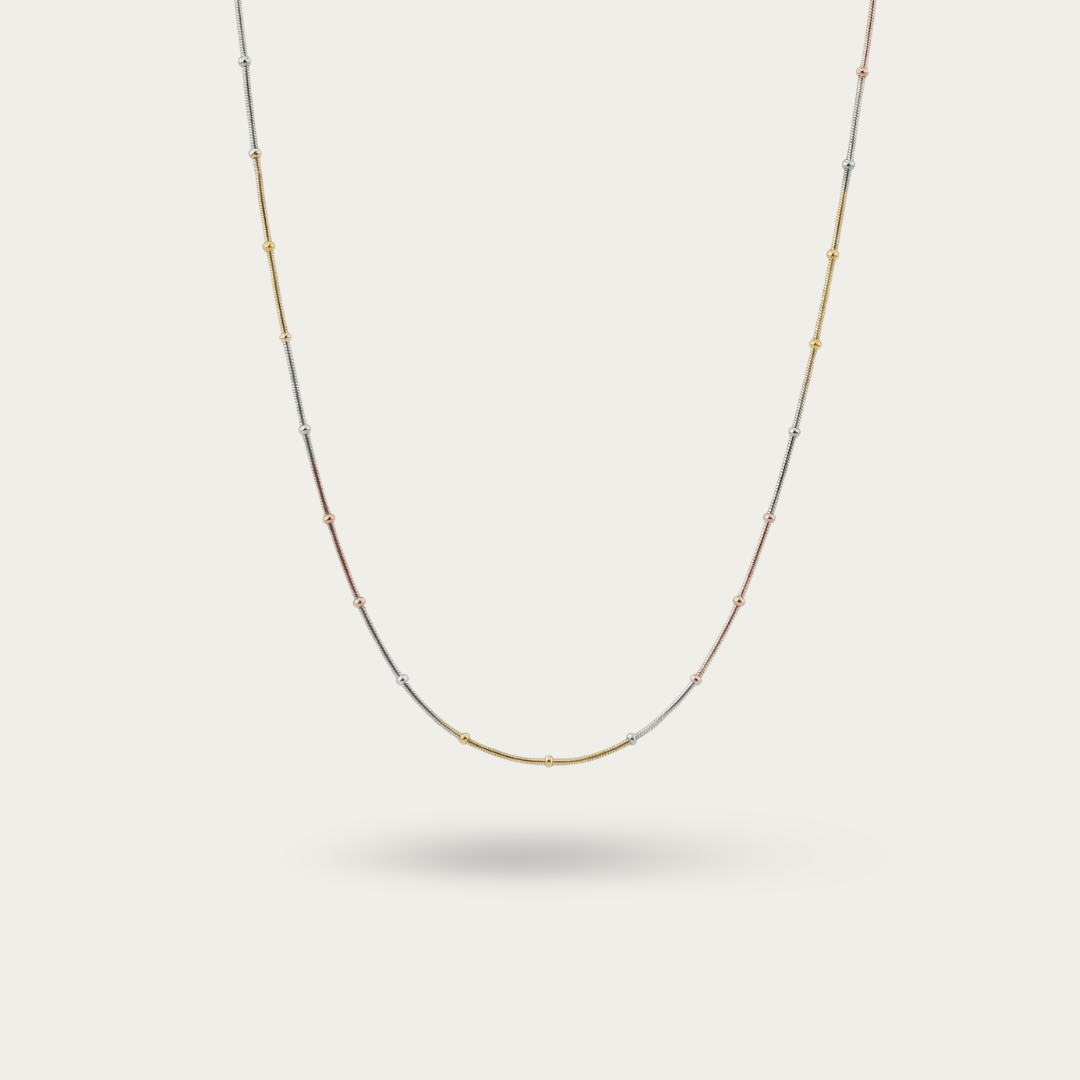 Elegant Triple tone Beaded Unisex chain