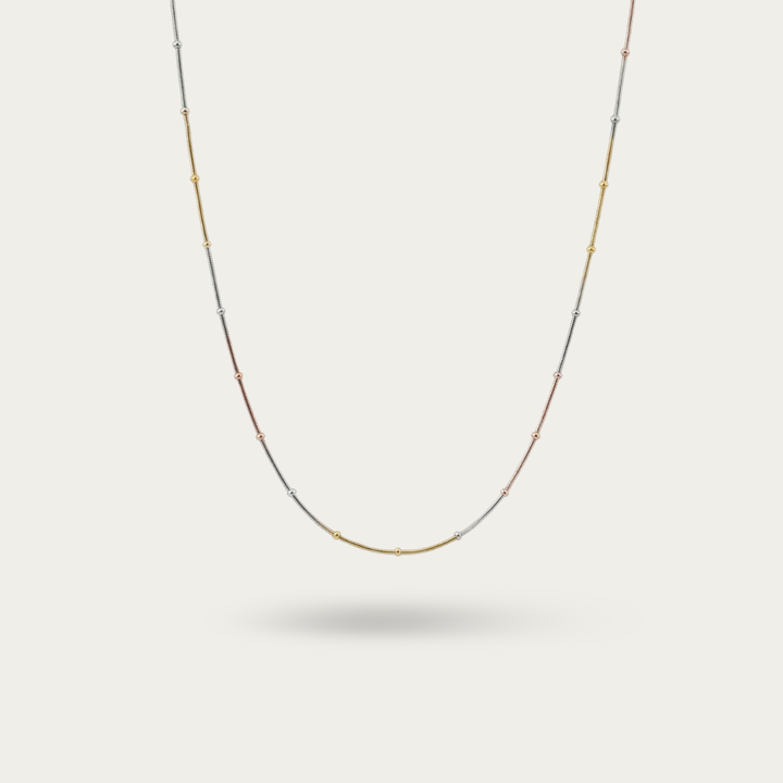 Elegant Triple tone Beaded Unisex chain