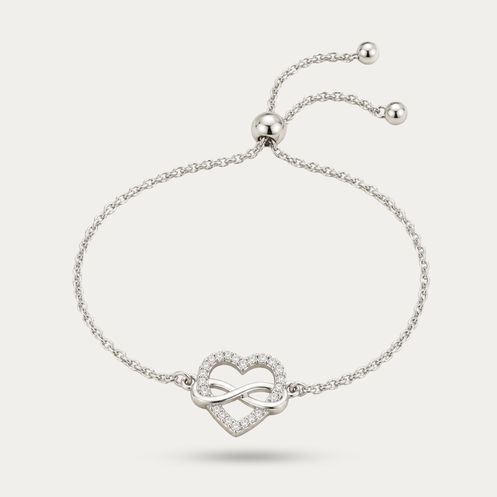 Blisse allure 925 Sterling Silver Infinity Heart Adjustable Bracelet