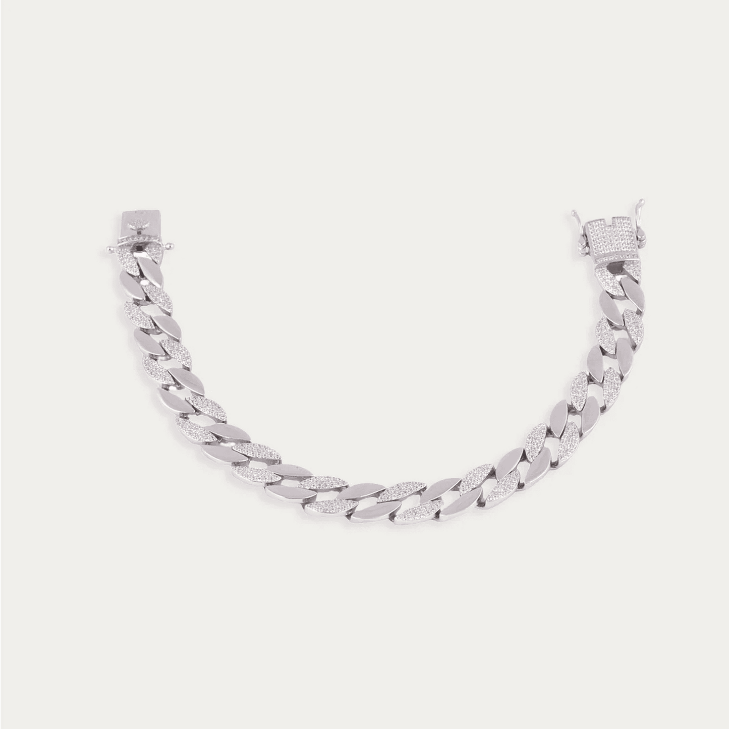 Marquise-Link Bracelet with CZ Detailing- Men