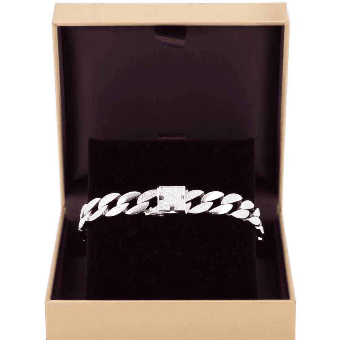 Marquise-Link Bracelet with CZ Detailing- Men