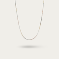 Triple Tone Fine Link Chain Necklace for Women