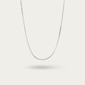 Triple Tone Box Link Chain Necklace for Women
