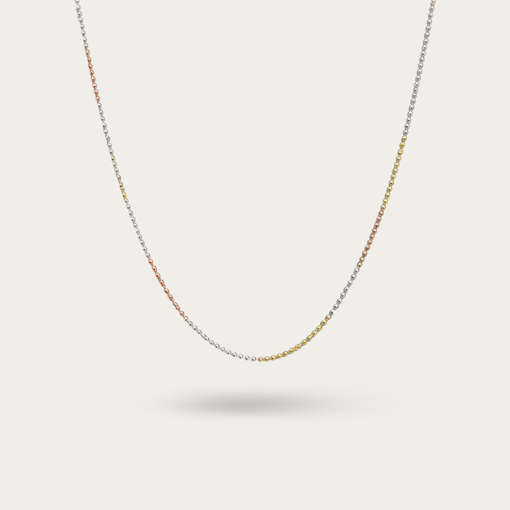 Triple Tone Ball Bead Chain Necklace for Women