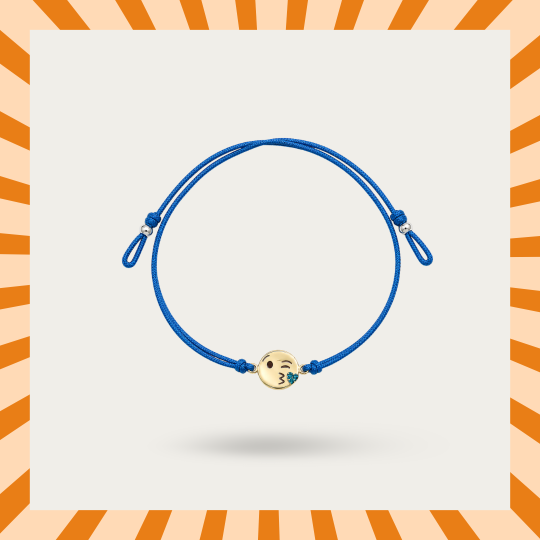 Blisse Allure 925 sterling Cute Kiss emoji silver rakhi for your brother