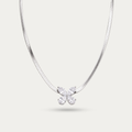 Blisse allure Sparkling Pear-Cut CZ Floral Pendant on 925 Sterling Silver Flat Chain