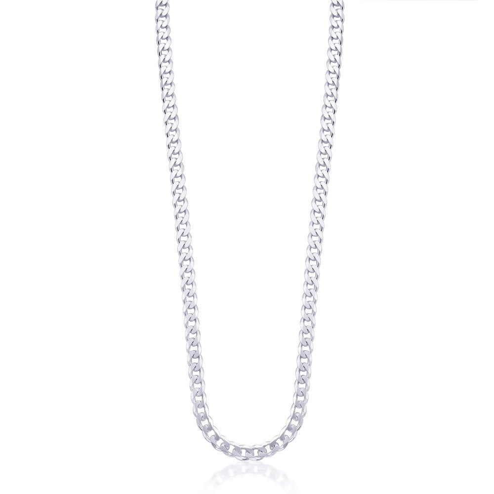 Blisse Allure 925 Sterling Silver Italian Diamond Cut Cuban link Curb chain for Men