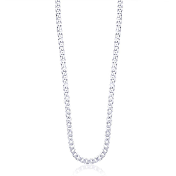 Blisse Allure 925 Sterling Silver Italian Diamond Cut Cuban link Curb chain for Men