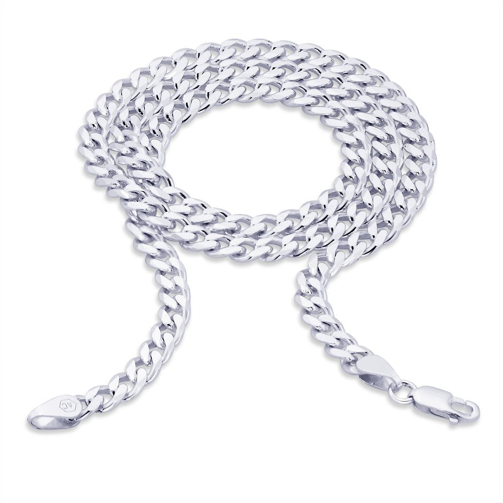 Blisse Allure 925 Sterling Silver Italian Diamond Cut Cuban link Curb chain for Men