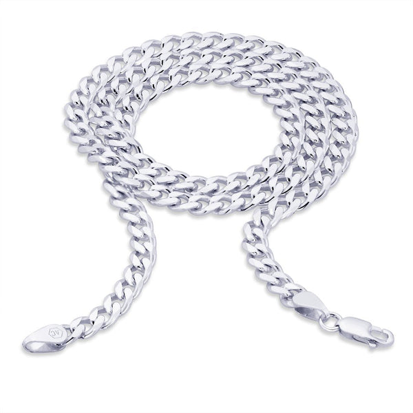 Blisse Allure 925 Sterling Silver Italian Diamond Cut Cuban link Curb chain for Men