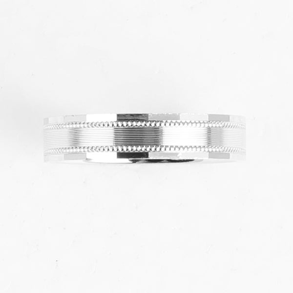 Blisse Allure 925 Sterling Silver Men's Band with Beaded Edge Detailing