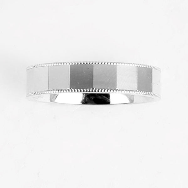Blisse Allure 925 Sterling Silver Faceted Band for Men