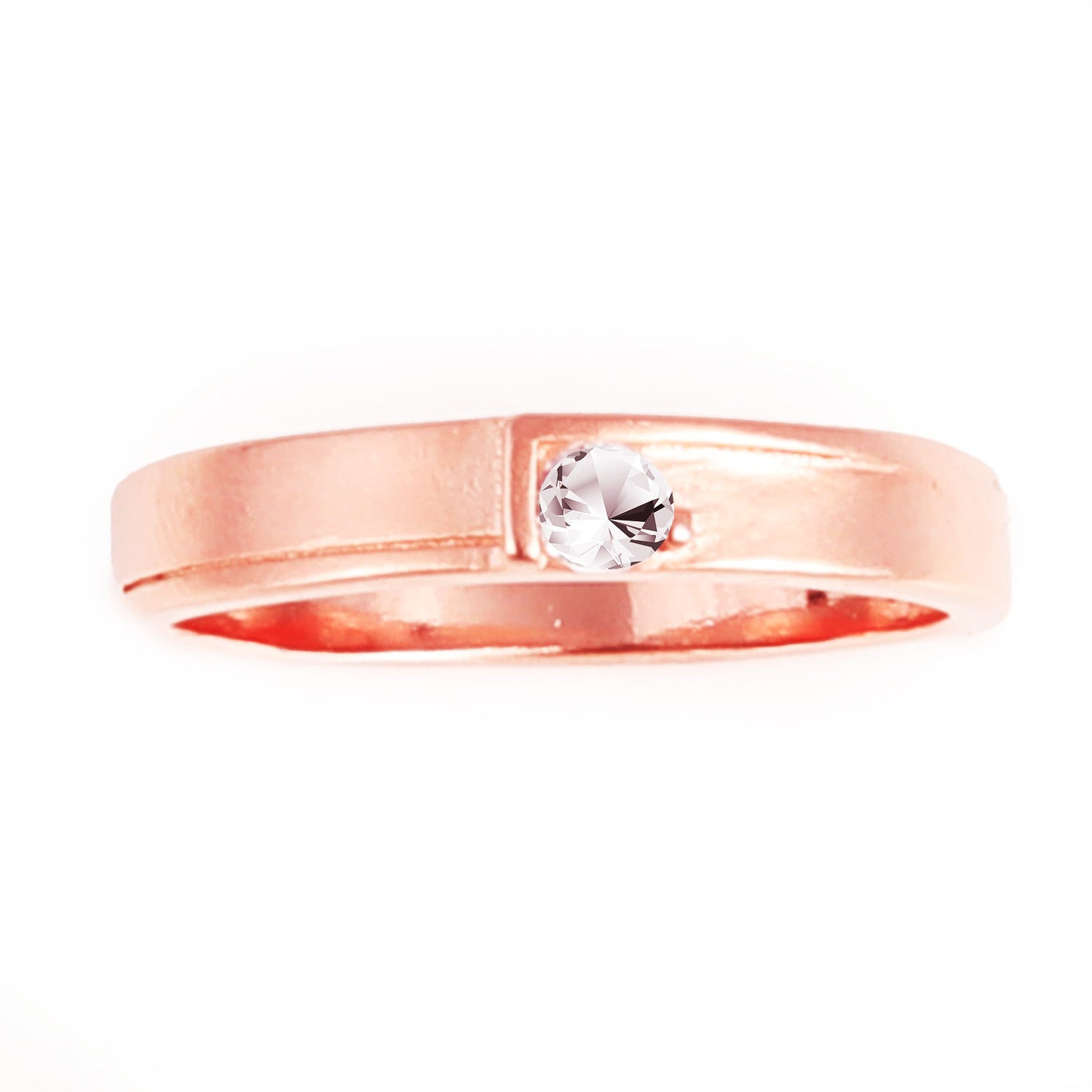 Blisse allure Rose Gold-Plated 925 Sterling Silver Band For Men