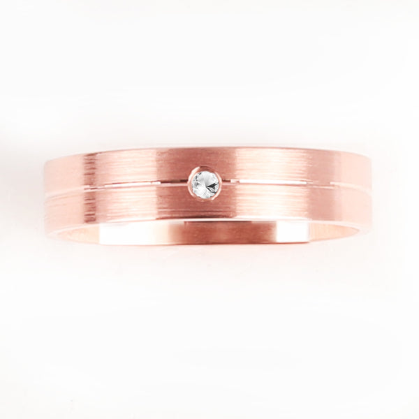 Blisse Allure 925 Sterling Silver band with Rose Gold finish For Men