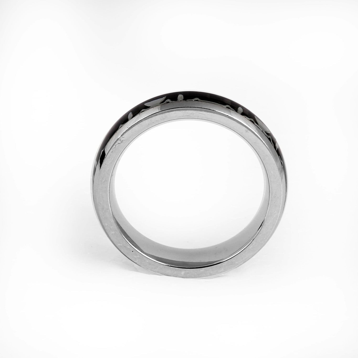 Blisse Allure 925 Sterling Silver Vital Rhythm Band with Black Inlay For Men