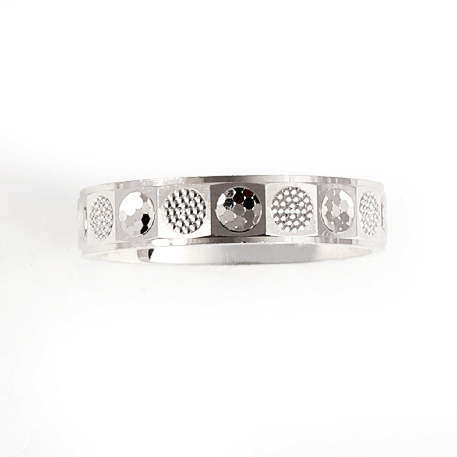 Blisse Allure 925 Sterling Silver Band with Smooth & Textured Design