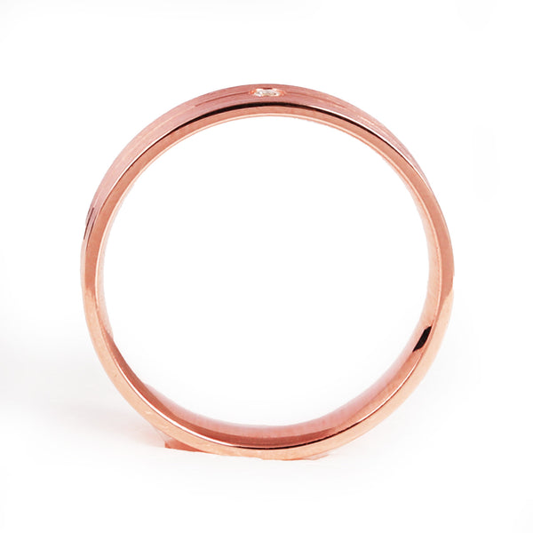 Blisse Allure 925 Sterling Silver band with Rose Gold finish For Men