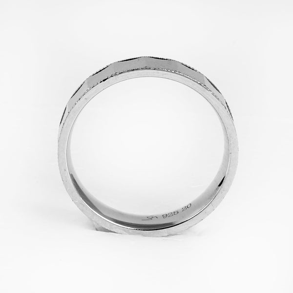 Blisse Allure 925 Sterling Silver Faceted Band for Men