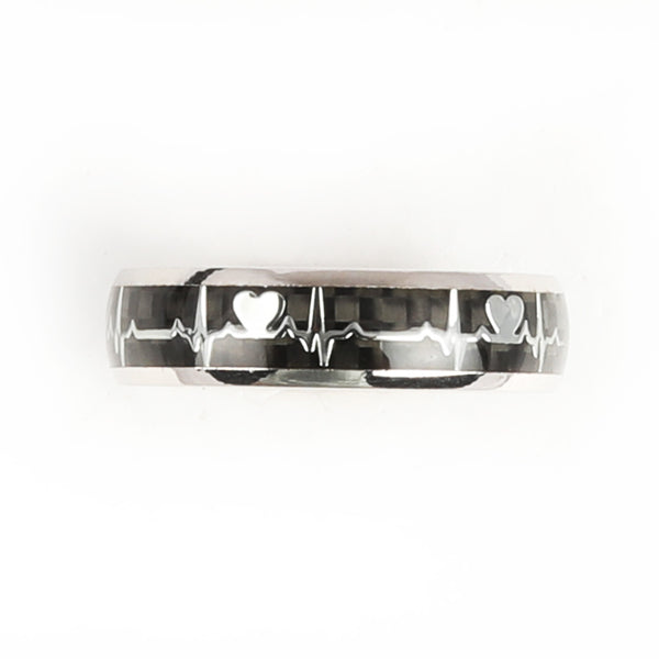 Blisse Allure 925 Sterling Silver Vital Rhythm Band with Black Inlay For Men