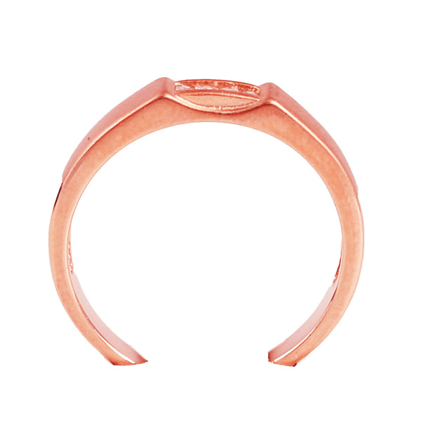 Blisse Allure 925 Sterling Silver Band with Rectangular Three-Stone Setting in Rose Gold FinishFor Men