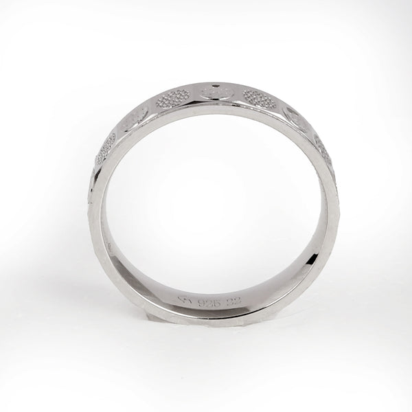 Blisse Allure 925 Sterling Silver Band with Smooth & Textured Design