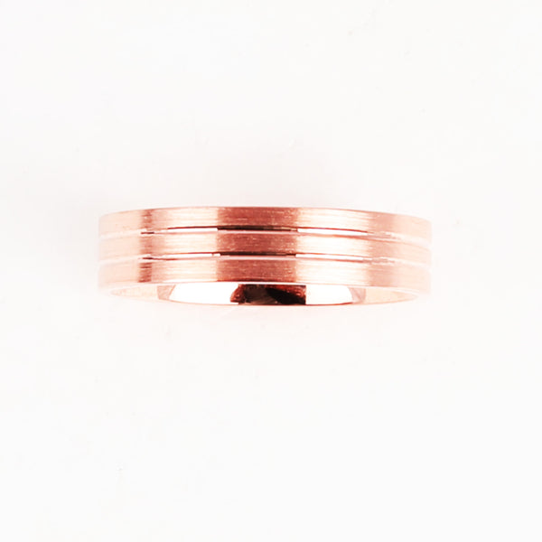 Blisse Allure 925 Sterling Silver Band with Rose Gold Finish for Men