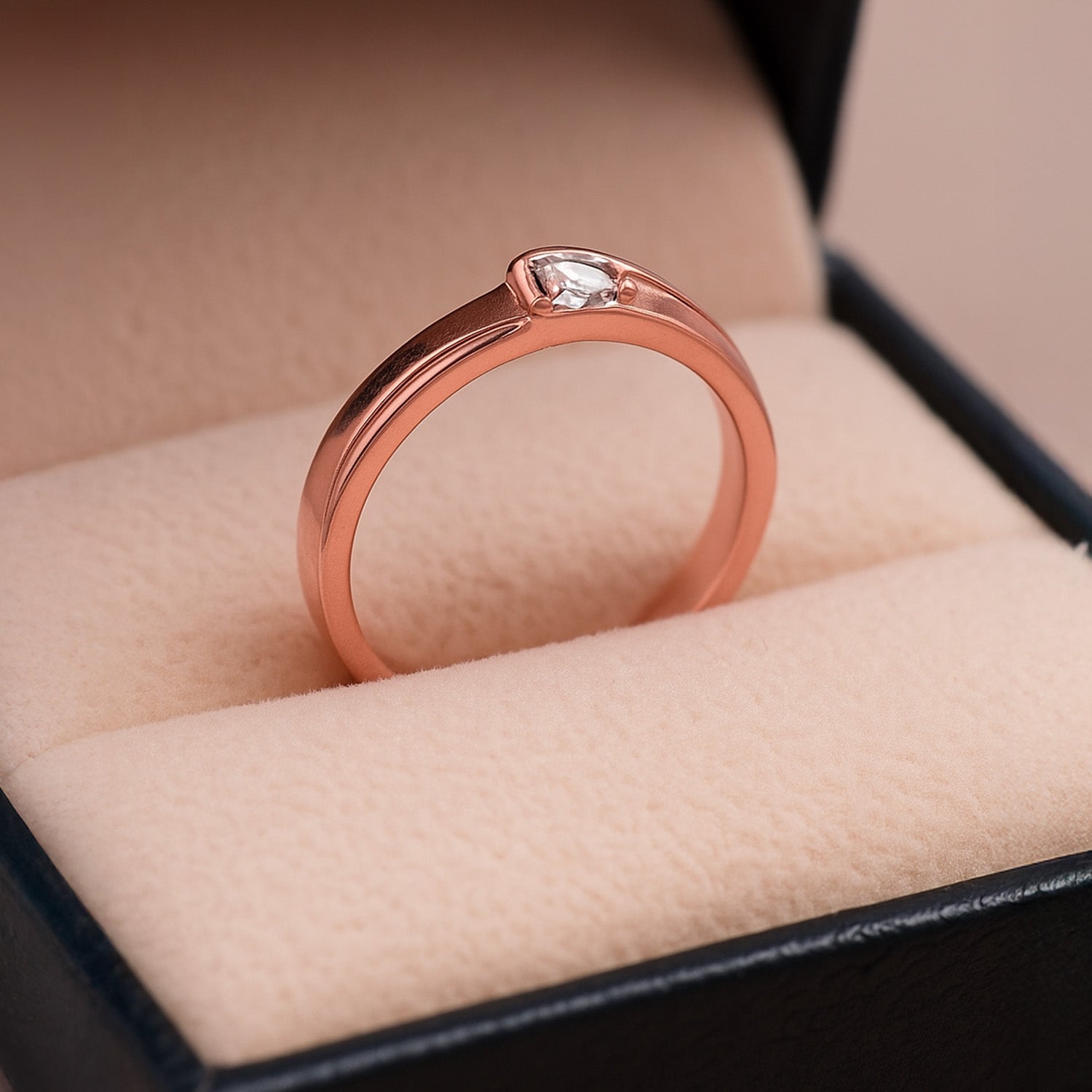 Blisse allure Rose Gold-Plated 925 Sterling Silver Band For Men