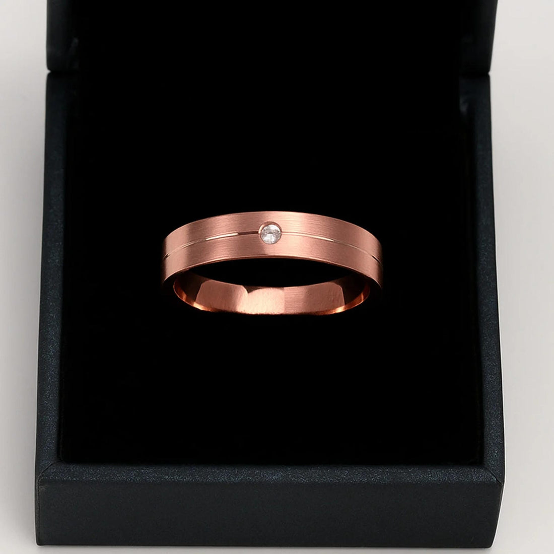Ring with Warm Gold-Toned Finish & Single Stone Accent For Men - Blisseallure.in