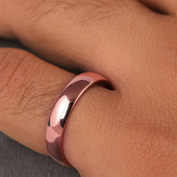 Blisse Allure 925 Sterling Silver Classic Band with Rose gold Finish For Men