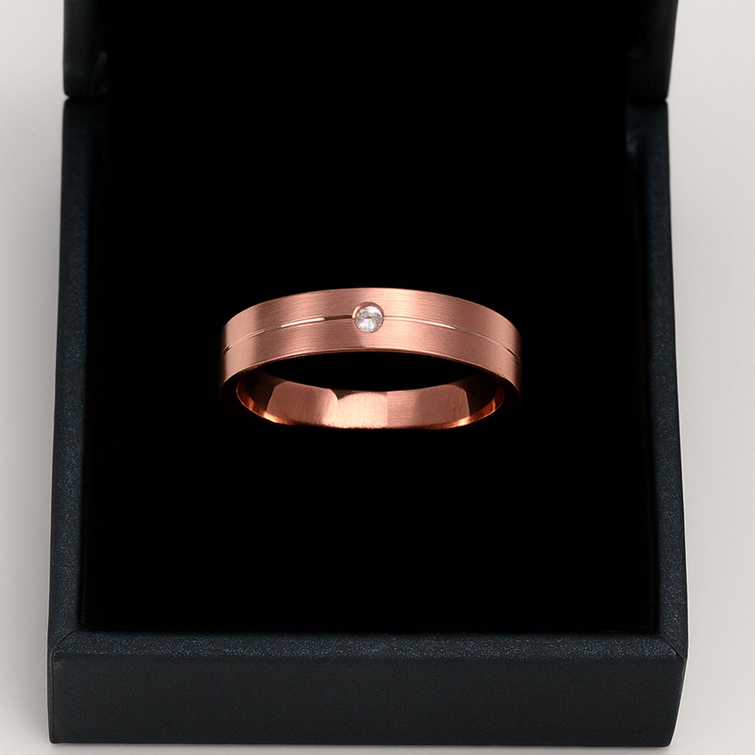 Blisse Allure 925 Sterling Silver band with Rose Gold finish For Men