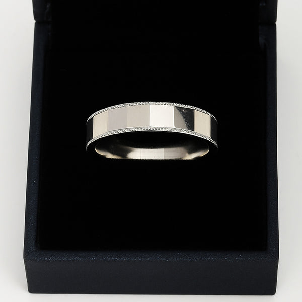Blisse Allure 925 Sterling Silver Faceted Band for Men