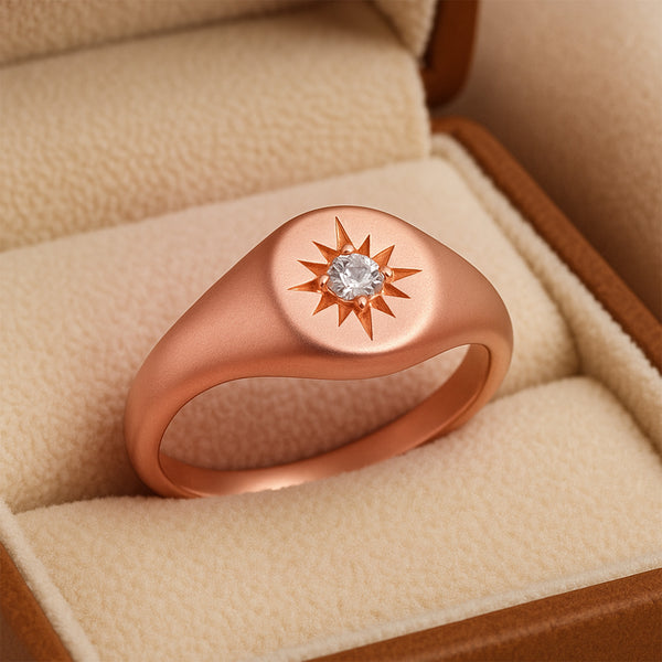 Blisse Allure 925 Silver Rose Gold Finish Ring For Men