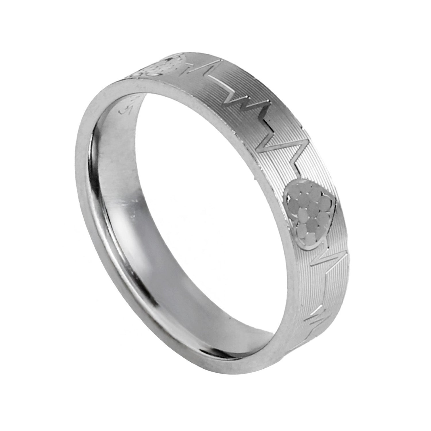 Blisse Allure Love Pulse 925 Sterling Silver Band For Men