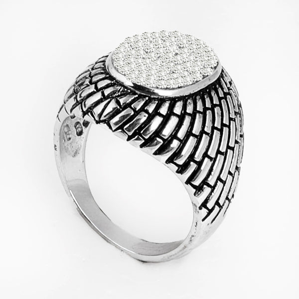 BlisseAllure 925 Sterling Silver Men’s Ring with Sparkling Cubic Zirconia