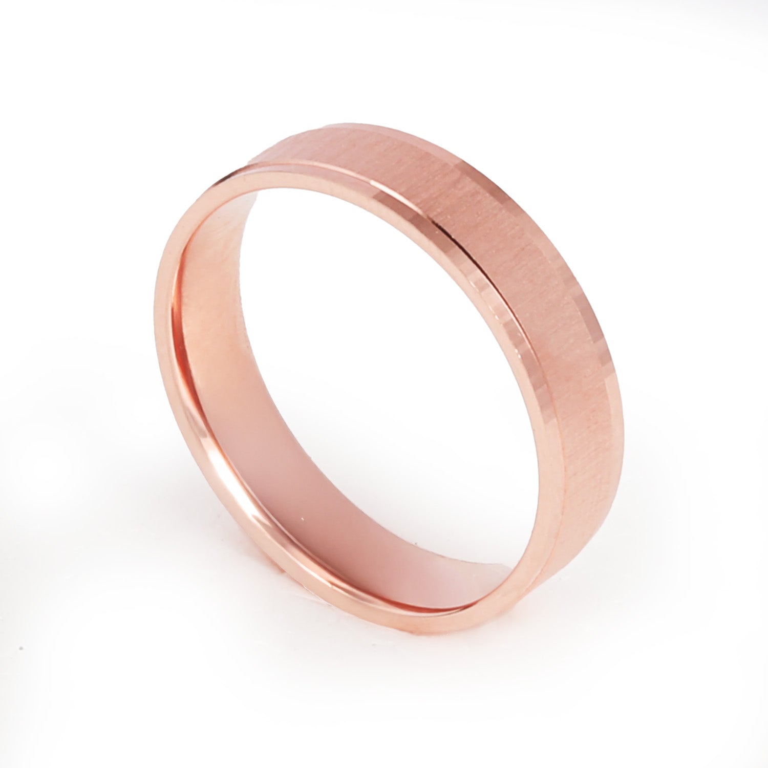 Blisse Allure 925 Sterling Silver Band with Rose Gold Finish for Men