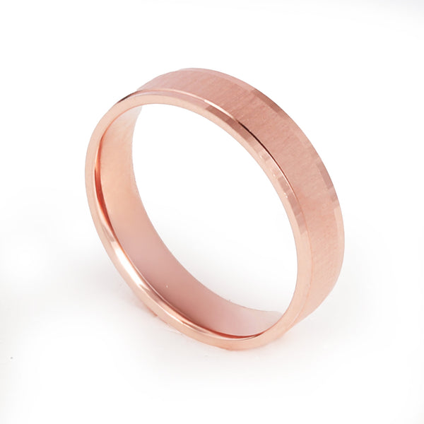 Blisse Allure 925 Sterling Silver Band with Rose Gold Finish for Men