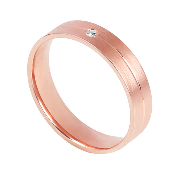 Blisse Allure 925 Sterling Silver band with Rose Gold finish For Men
