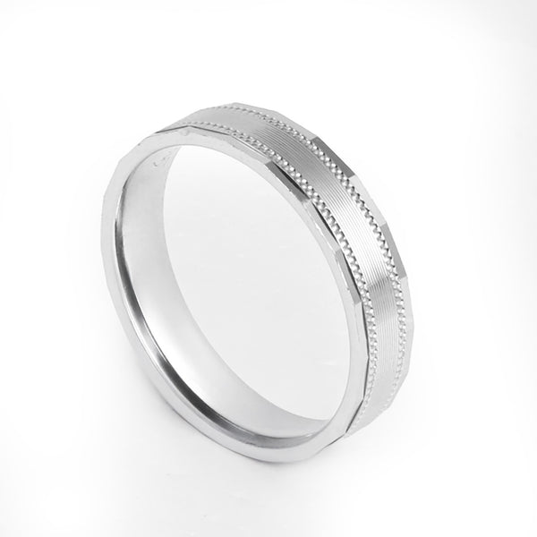 Blisse Allure 925 Sterling Silver Men's Band with Beaded Edge Detailing