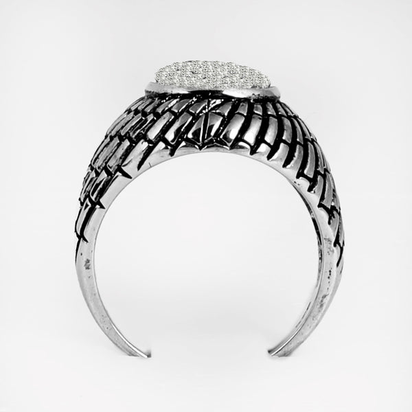 BlisseAllure 925 Sterling Silver Men’s Ring with Sparkling Cubic Zirconia