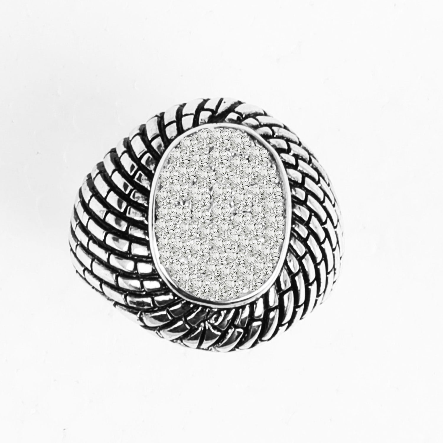 BlisseAllure 925 Sterling Silver Men’s Ring with Sparkling Cubic Zirconia