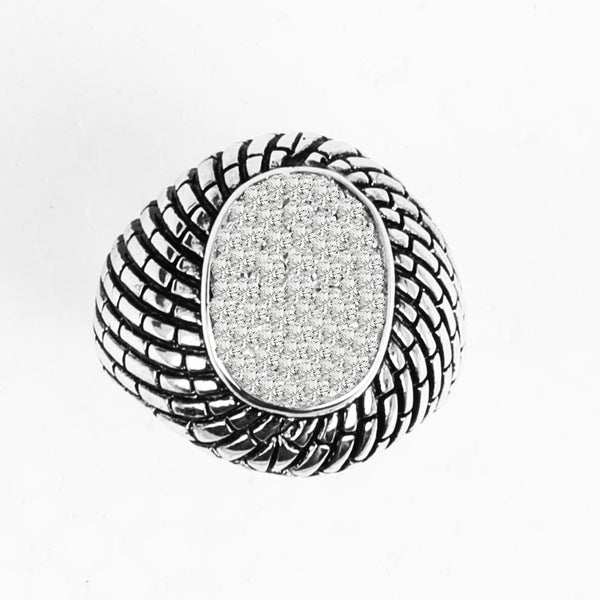 BlisseAllure 925 Sterling Silver Men’s Ring with Sparkling Cubic Zirconia