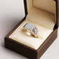 Ring with Rectangular Diamond Cluster & Side Engraving For Men - Blisseallure.in
