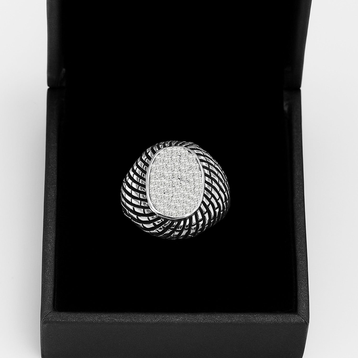 BlisseAllure 925 Sterling Silver Men’s Ring with Sparkling Cubic Zirconia