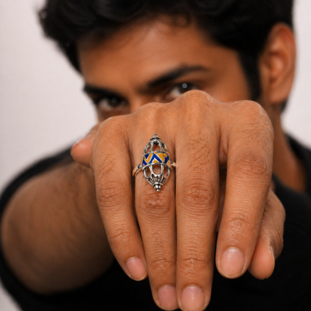 Blisse Allure – 925 Sterling Silver Tribal Geometric Statement Ring