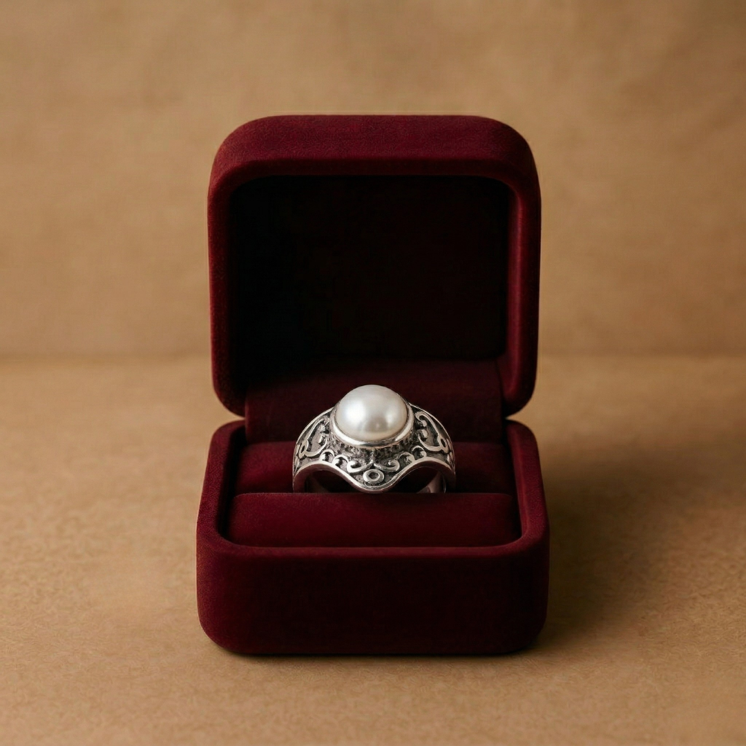 Blisse Allure – 925 Sterling Silver Vintage Pearl Statement Ring