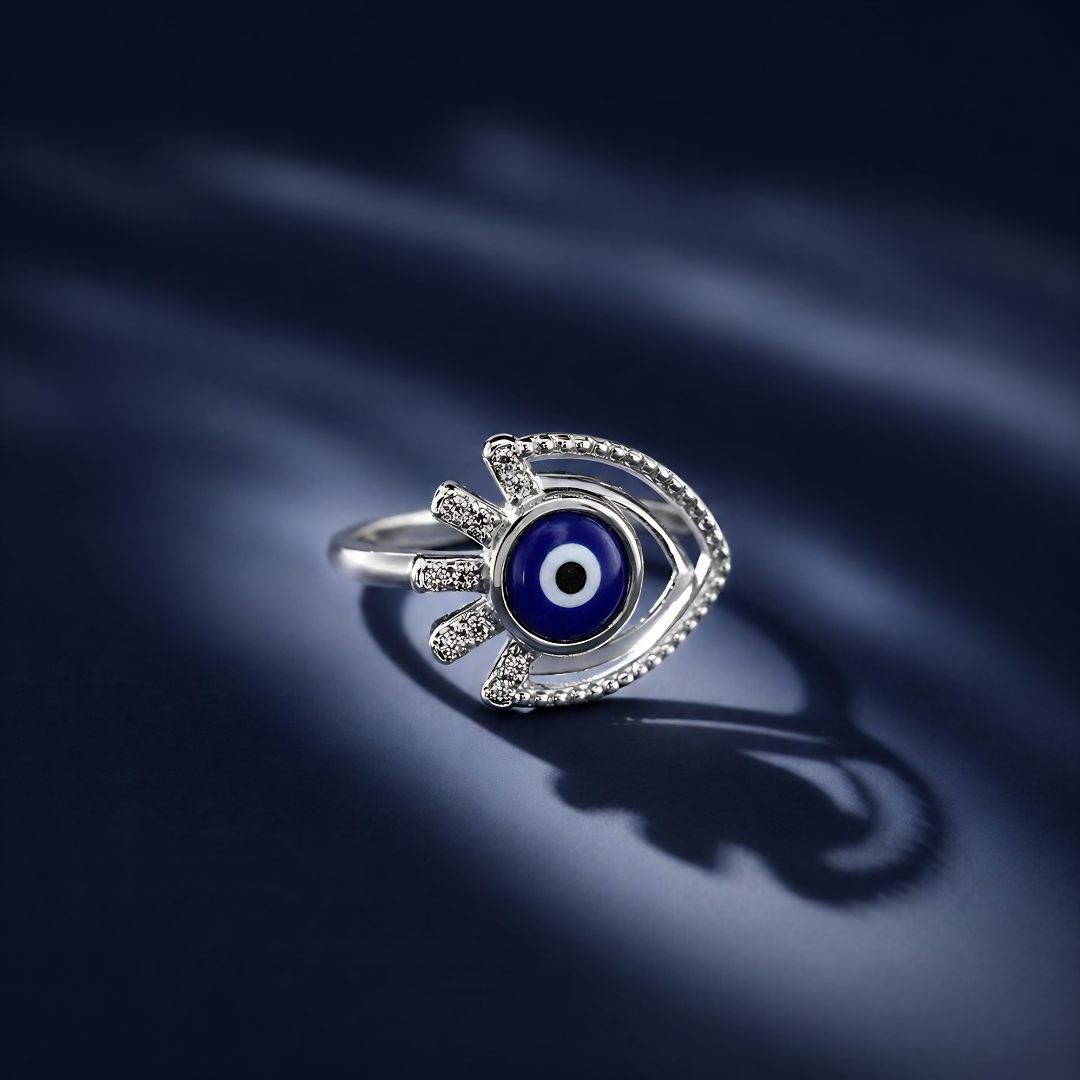 Blisse Allure – 925 Sterling Silver Evil Eye Heart Statement Ring