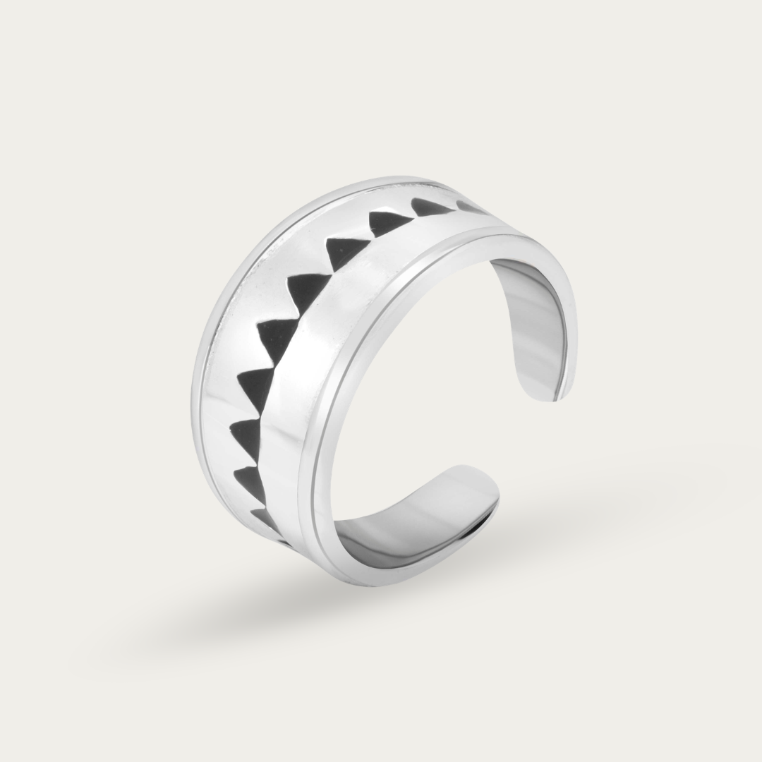 Blisse Allure – 925 Sterling Silver Geometric Enamel Band Ring