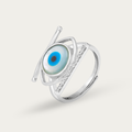 Blisse Allure – 925 Sterling Silver Evil Eye Statement Ring with CZ Bands