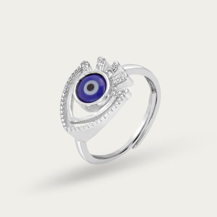 Blisse Allure – 925 Sterling Silver Evil Eye Heart Statement Ring